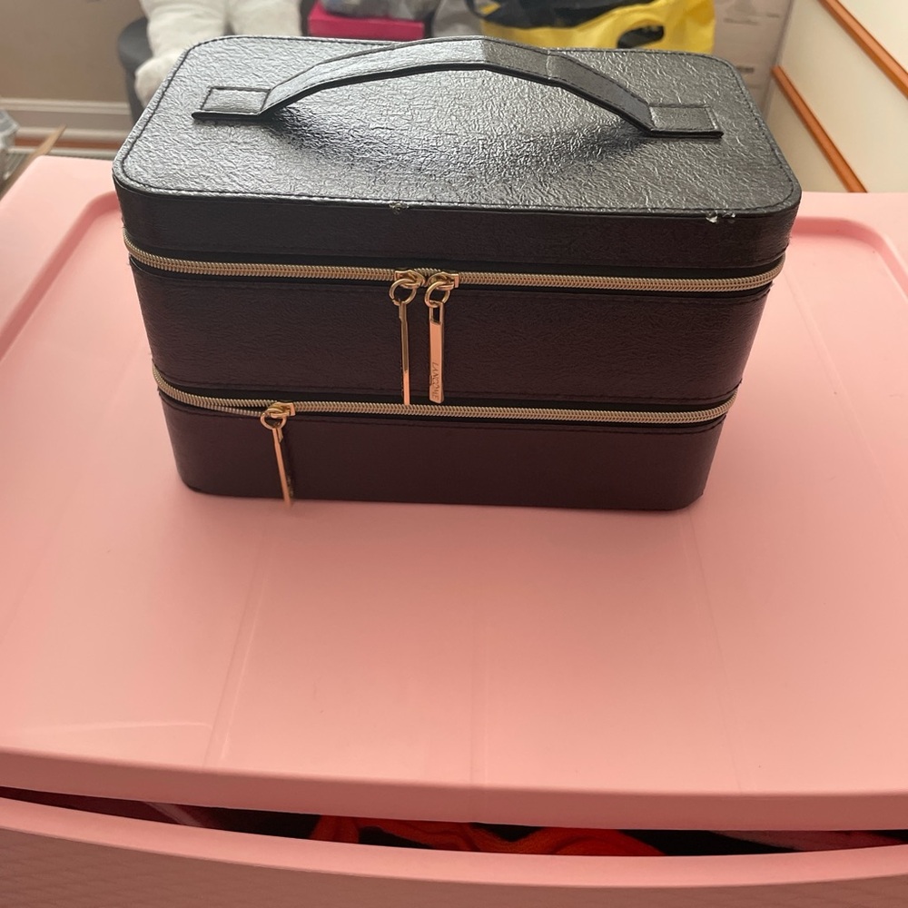 Lancome Black Case with Gold Zipper